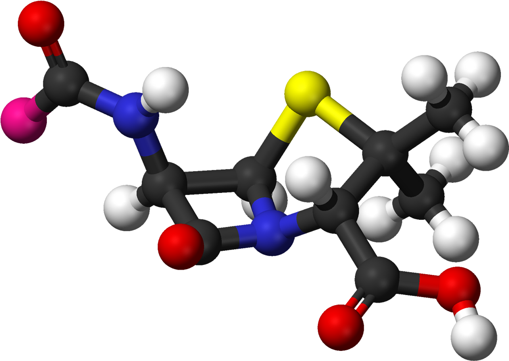 Penicillin Nucleus 3d Balls - Penicillin Structure (1100x810), Png Download