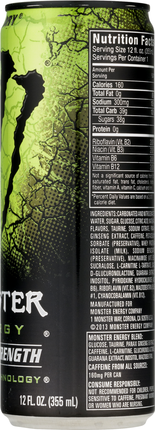 Monster Energy Drink, Ultra Black - 16 Fl Oz Can (1800x1800), Png Download