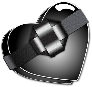 Black Heart Valentine Love Hate Passion Bl - No (359x340), Png Download