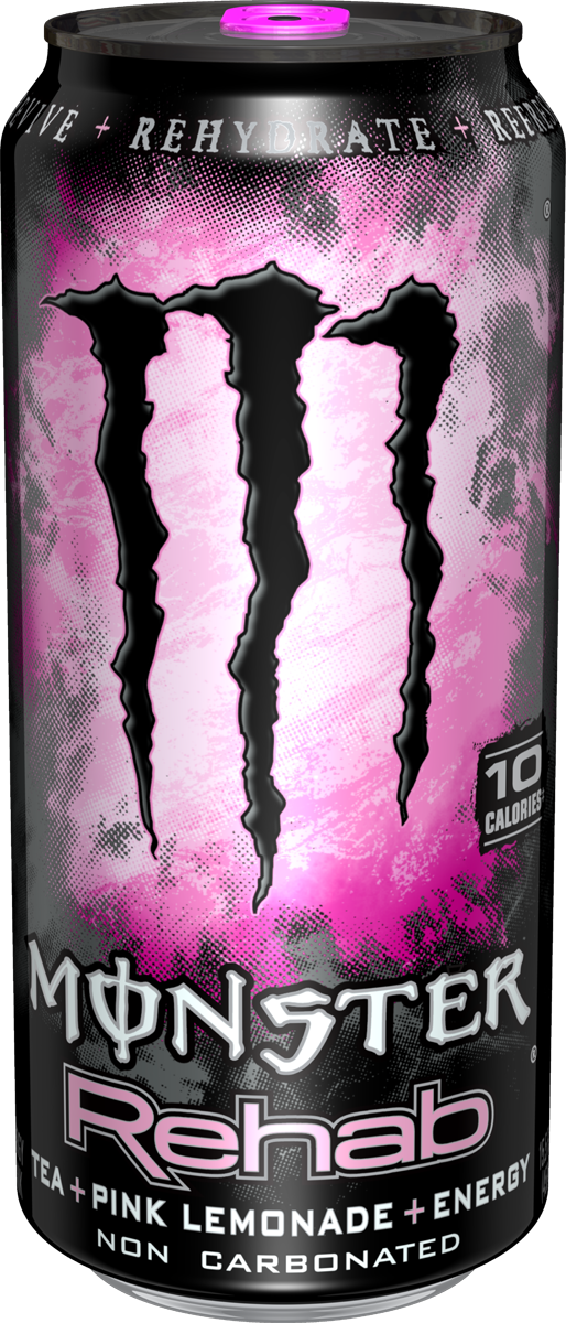 Review For Monster Rehab Pink Lemonade - Monster Rehab Pink Lemonade (514x1200), Png Download