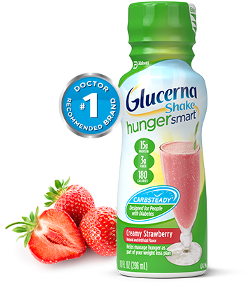 Glucerna Hunger Smart Shake - Glucerna Hunger Smart Strawberry (440x425), Png Download