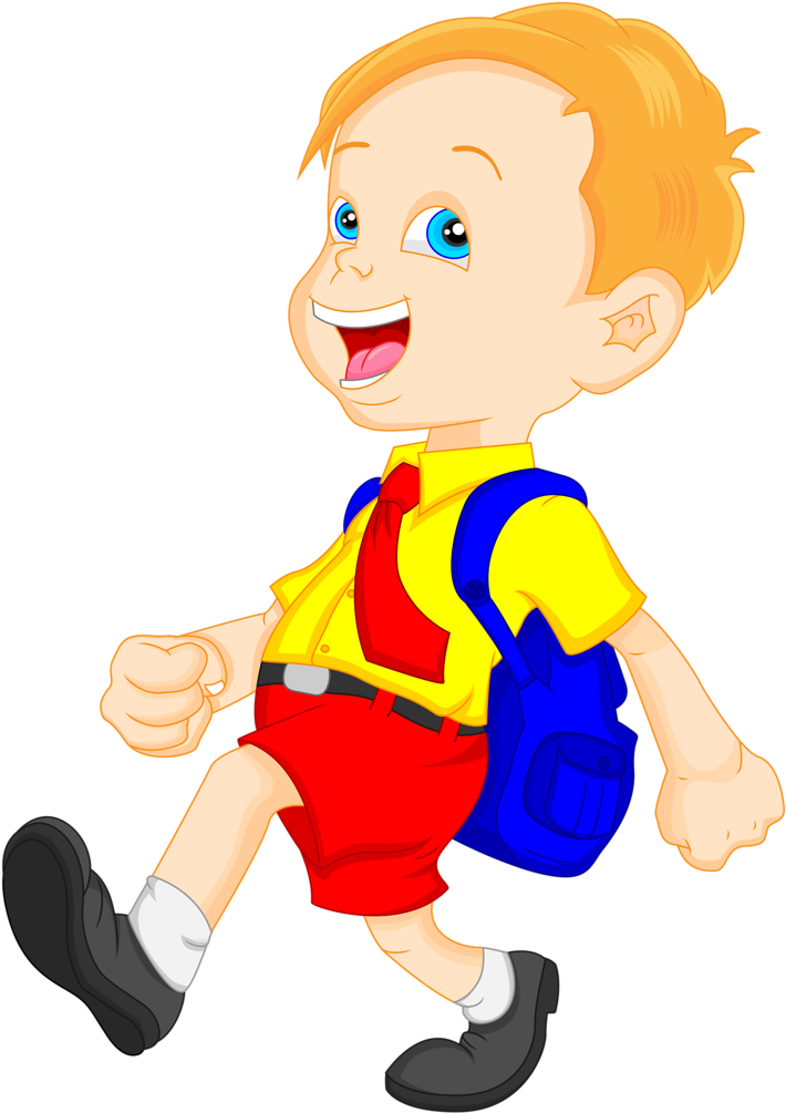 Escola & Formatura - Student Clipart With School Bag (715x1024), Png Download
