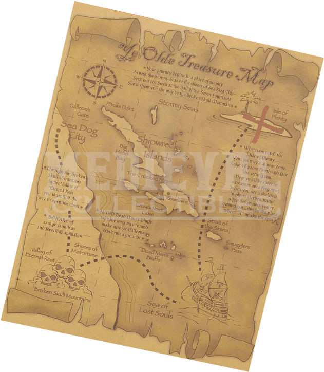 Pirates Treasure Map (723x723), Png Download
