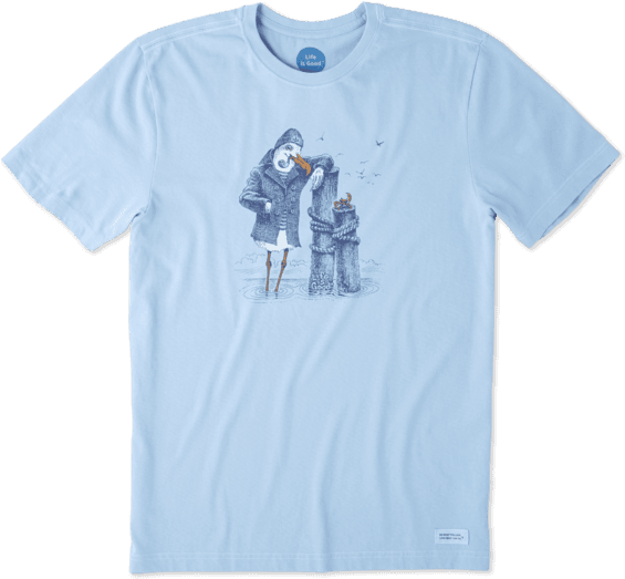 Men's Salty Bird Crusher Tee - Life Is Good (570x570), Png Download