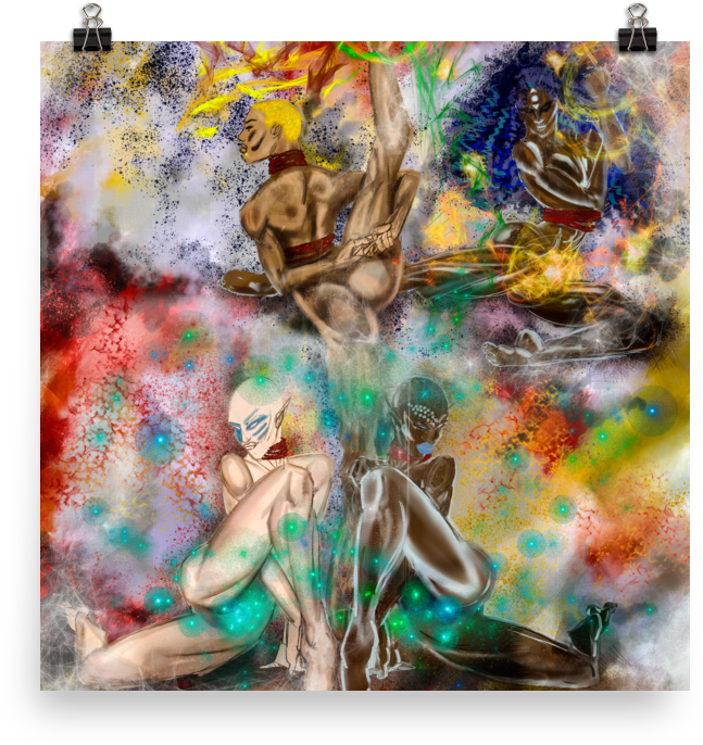 Four New Goddesses " Poster - Modern Art (1000x1000), Png Download