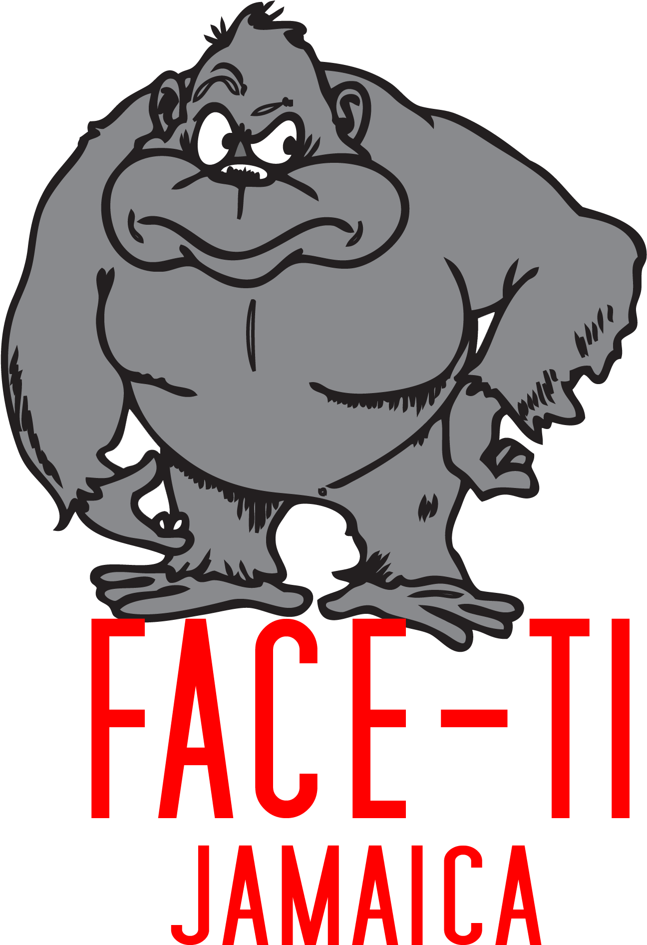 Face-ti Jamaica - Gorilla Clip Art (3300x2550), Png Download