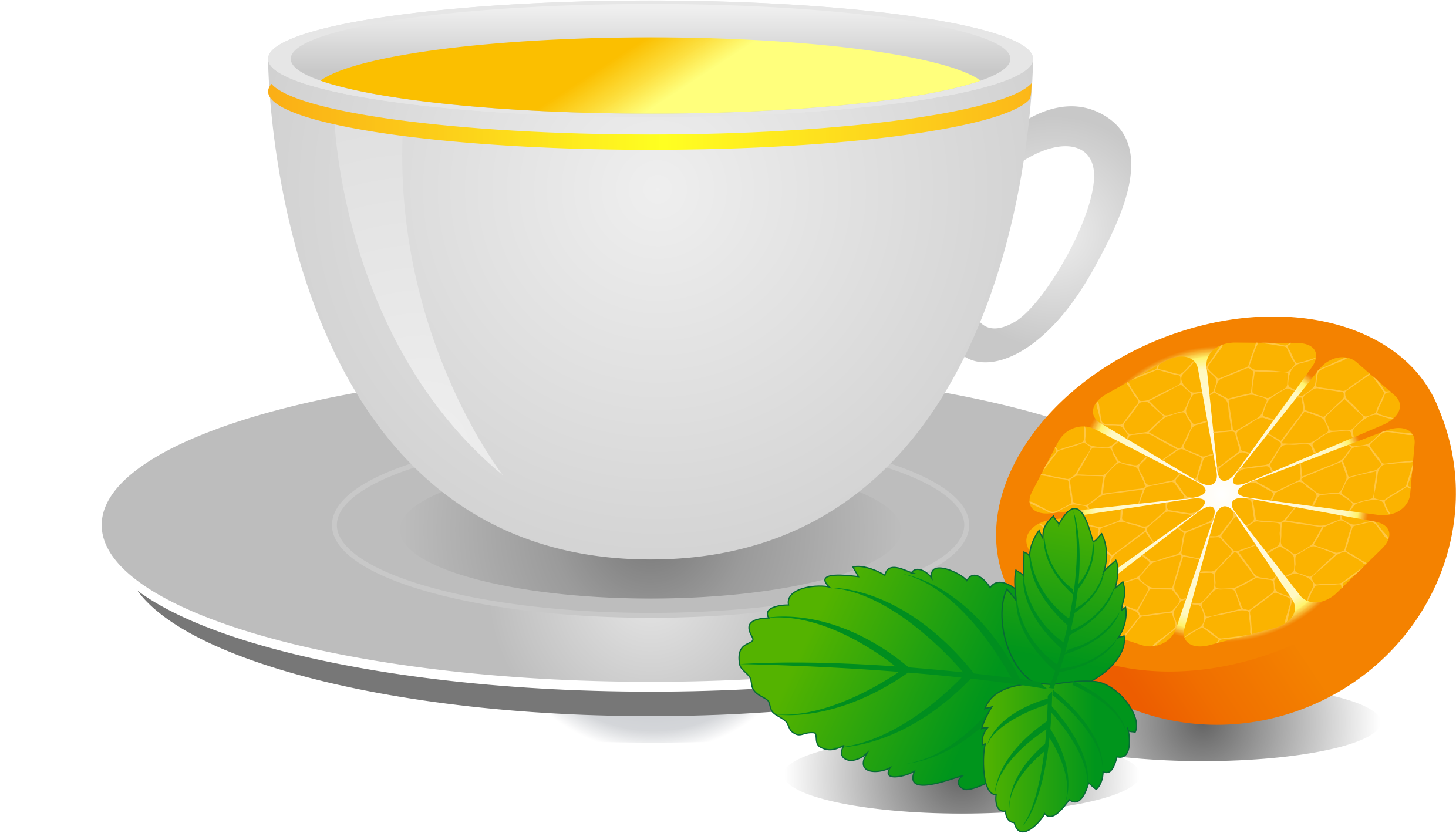 Hibiscus Tea Coffee Cup Orange Pu Er - Tea (2480x1419), Png Download