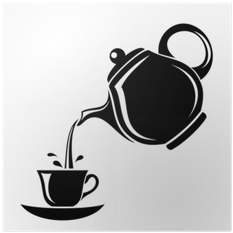 Black Silhouette Of Teapot And Cup - Teapot And Cup Clipart (400x400), Png Download