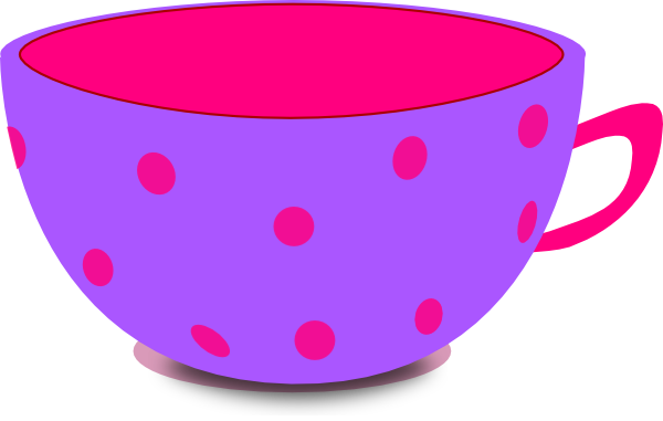 Purple Tea Set Clip Art - Cup Clipart (600x381), Png Download