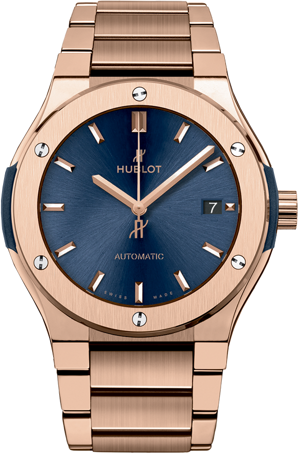 Classic Fusion Blue King Gold Bracelet - Hublot Classic Fusion Blue King Gold (1000x1000), Png Download