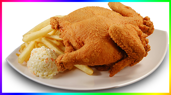 01 Whole Chicken - Whole Crispy Fried Chicken (688x382), Png Download