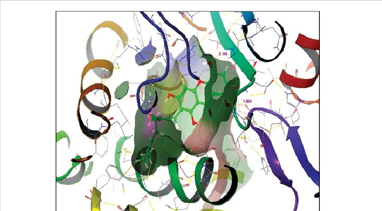 The Complex Of Sameathxanthone A With The Binding Site - Chemical Bond (762x421), Png Download
