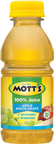 Mott's 100% Apple White Grape Juice - Mott's 100% Original Apple Juice - 6 Pack, 8 Fl Oz (250x500), Png Download