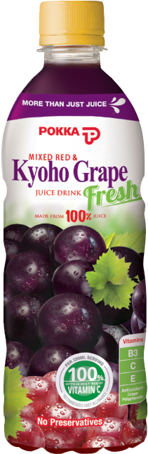 Mixed Red & Kyoho Grape Juice - Pokka (450x750), Png Download