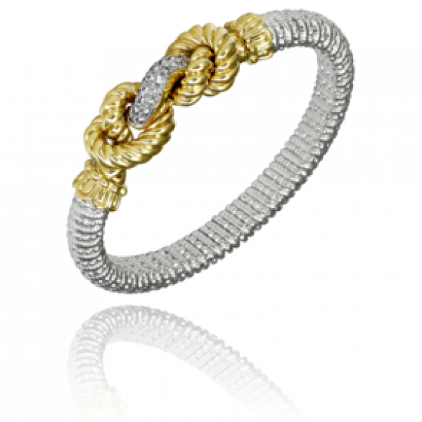 Sterling Silver &14kt Gold Bracelet 22597d08 - Bracelet (600x600), Png Download