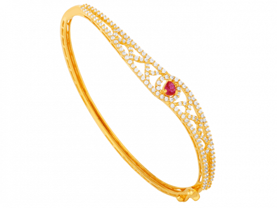 Pink Dotted Wonder Gold Bracelet - Bracelet (540x405), Png Download
