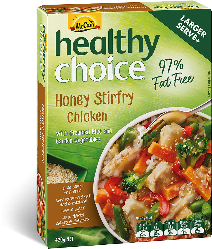 Healthy Choice Honey Stirfry Chicken 420g (888x960), Png Download