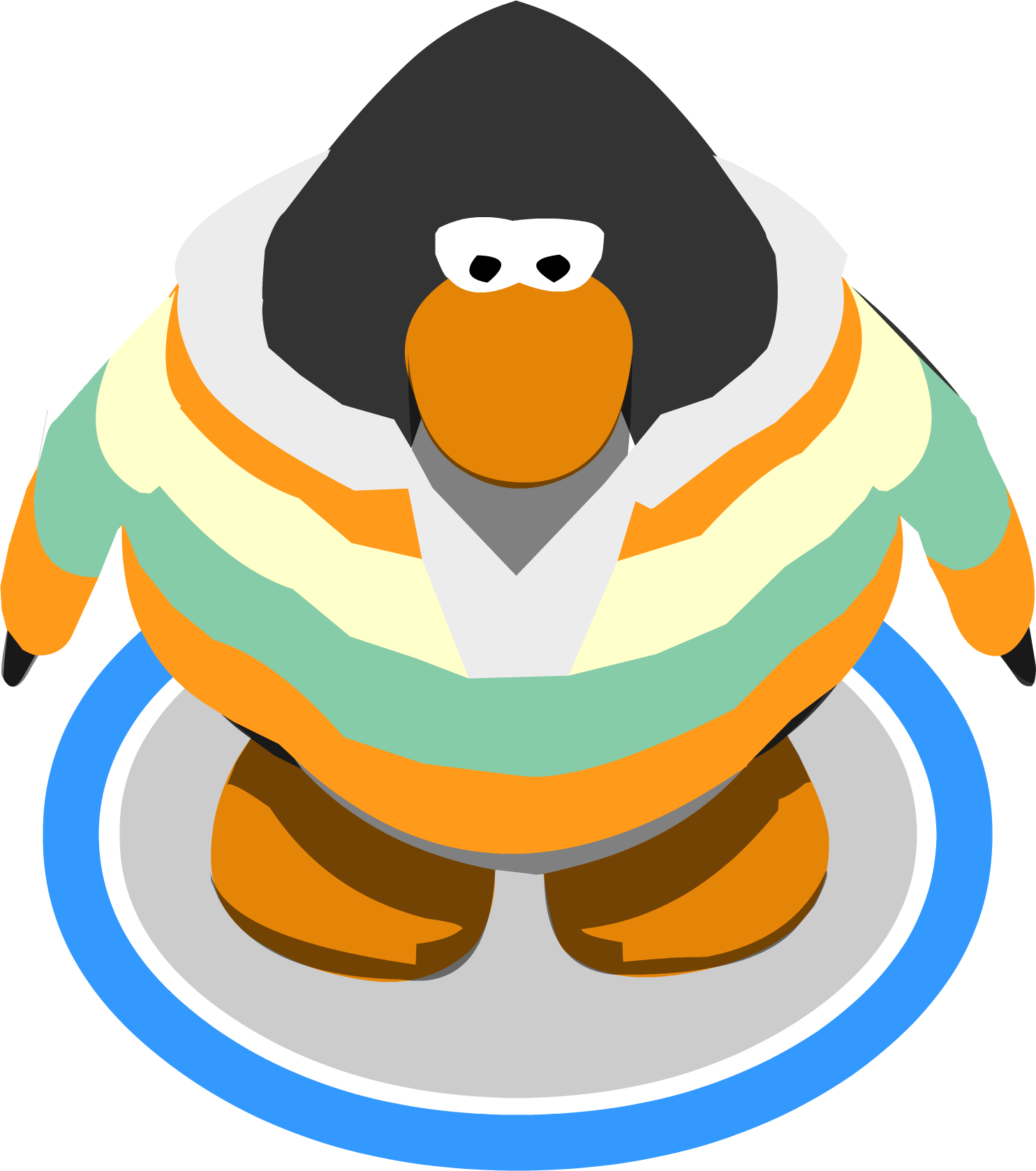 Tri Color Rugby Shirt In Game - Red Penguin Club Penguin (1484x1677), Png Download
