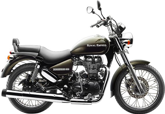 28 Collection Of Royal Enfield Thunderbird Drawing - Royal Enfield Thunderbird 350 Black (600x463), Png Download