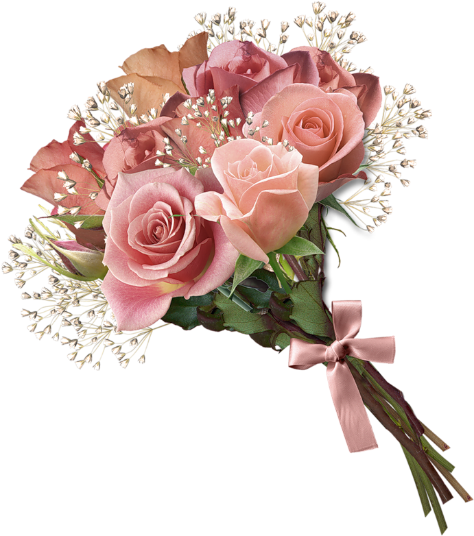 Gifs Hermosos Flores Encontradas - Rose Bouquet Png (445x500), Png Download
