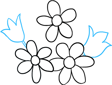How To Draw Flower Bouquet - Drawing (680x678), Png Download