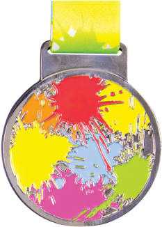 Colour Splash - Colour Run Plastic Medal And Ribbon (464x348), Png Download