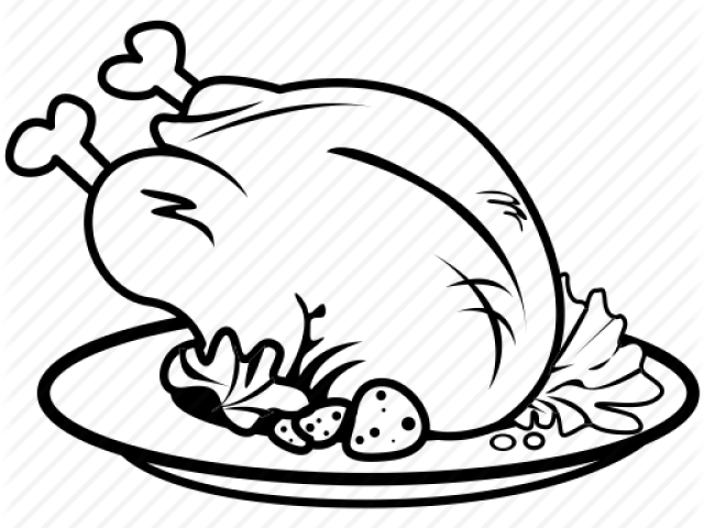 Drawn Chicken Chicken Meal - Chicken For Lunch Cartoon (640x480), Png Download