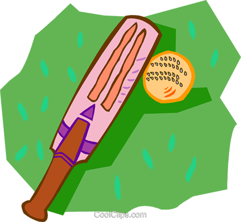 Cricket Bat And Ball Royalty Free Vector Clip Art Illustration - Cricket Bat Clipart (480x442), Png Download