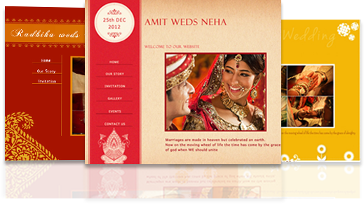 Free Wedding Invitation Websites With Indian Designs - E Wedding Invitation Indian (519x292), Png Download