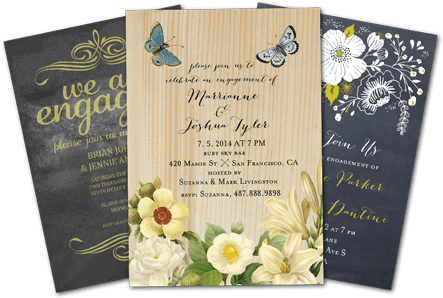 Engagement Party Invitations - Celebrations Floral Chalkboard Invitation (450x300), Png Download