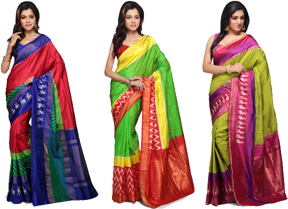 Pochampally Ikat Sarees Online Store - Pochampally Ikat Saree Celebrity (600x441), Png Download