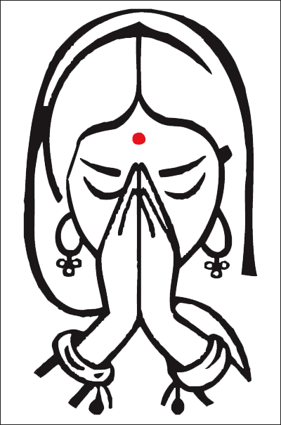 Donation ~ Arulmigu Sr - Namaste Hands Drawing (400x605), Png Download