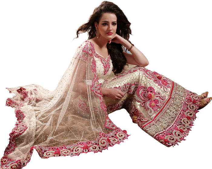 Lahenga Saree Collections Rasam O Riwaz Is An Exclusive - Boutique Saree Model Png (700x585), Png Download