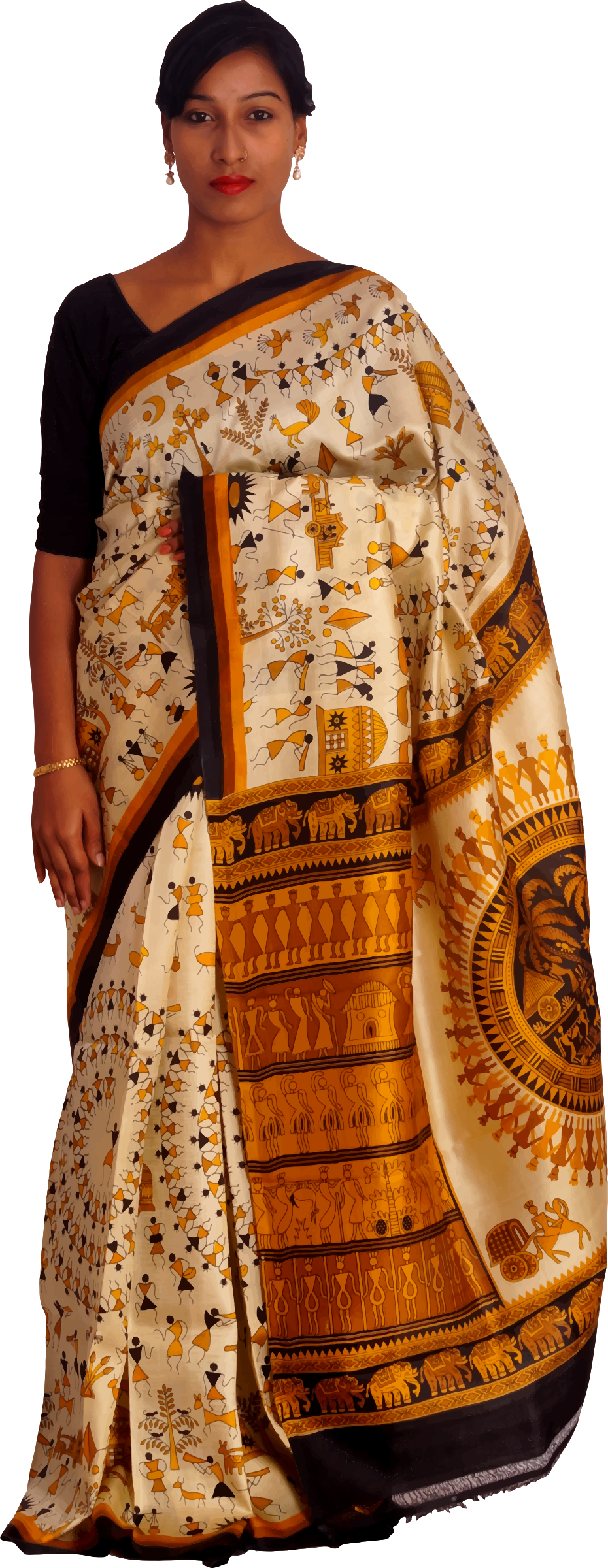 This Free Icons Png Design Of Woman In Saree 7 (930x2400), Png Download