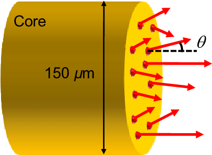 Schematic Of The Surface Of The Fiber With Rays Emitting - Diagram (435x319), Png Download