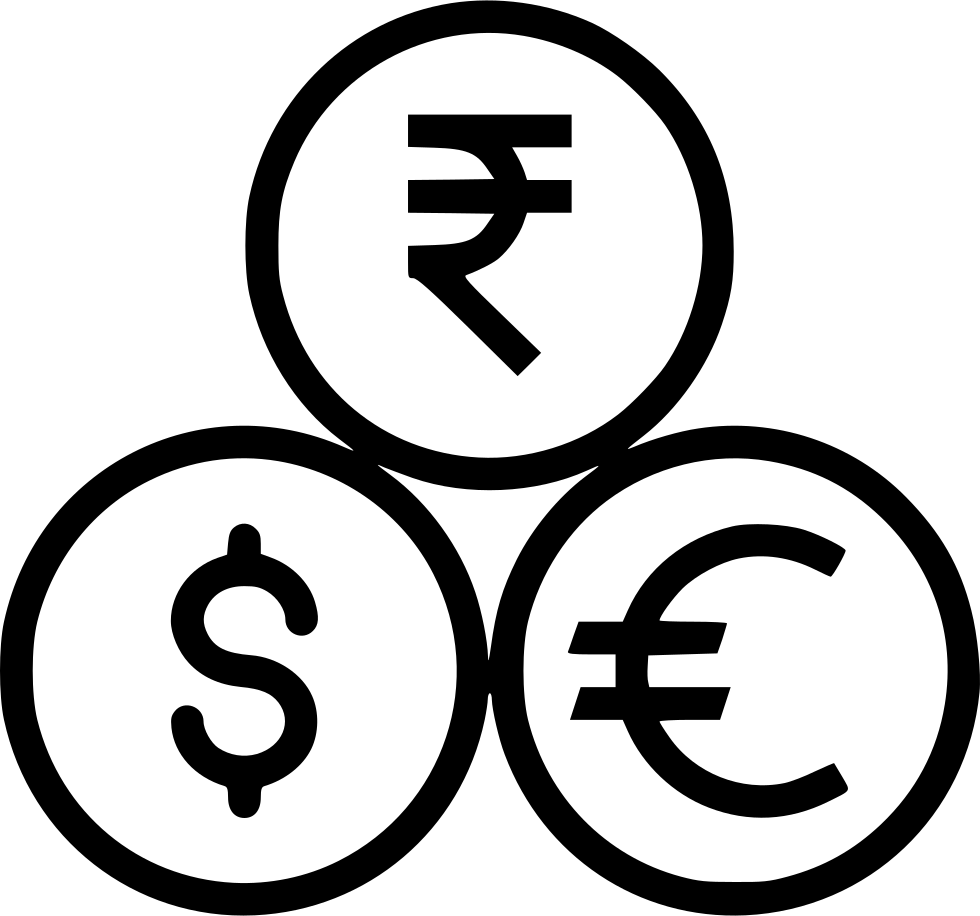 Indian Rupee Dollar Euro Currency Coin Money Comments - Icon (980x916), Png Download