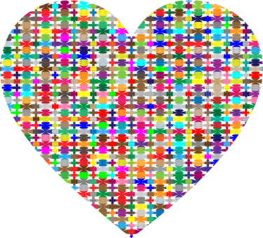 Mosaic Computer Icons Abstract Art Music - Mosaic Heart (375x340), Png Download