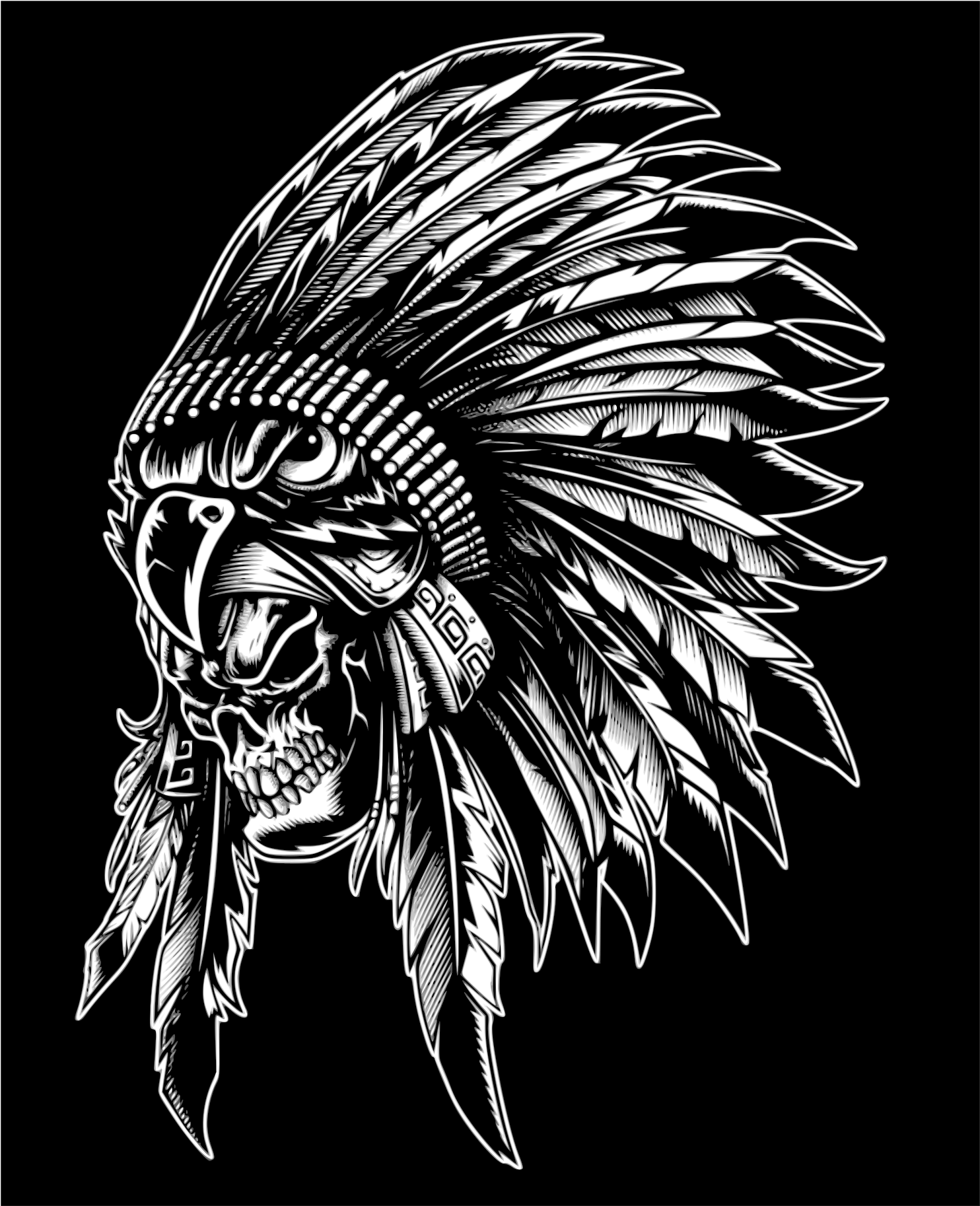 This Free Icons Png Design Of Skull, Indian, (1697x2400), Png Download