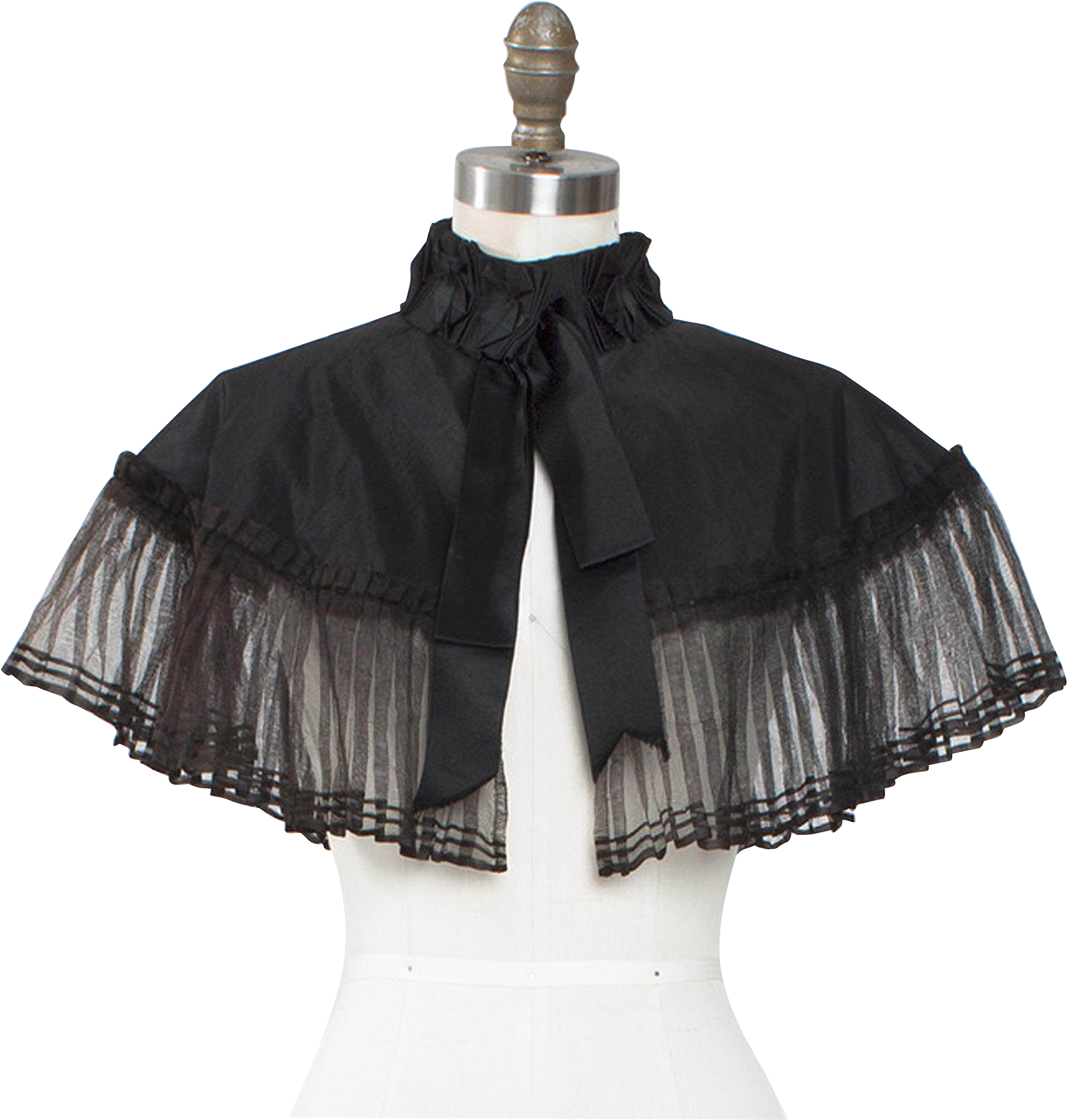 Victorian Silk Taffeta Capelet With Ribbonwork Collar - Ruffle (1853x1853), Png Download