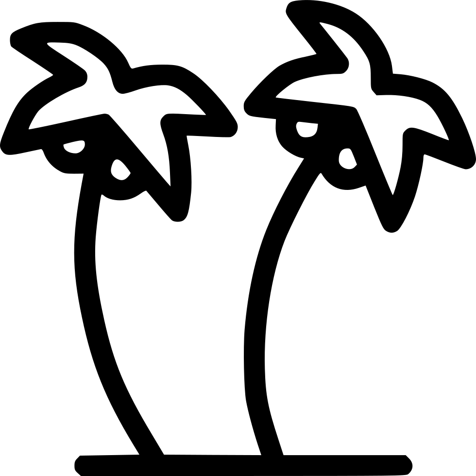 Coconut Trees Plantation Beach - Portable Network Graphics (980x980), Png Download