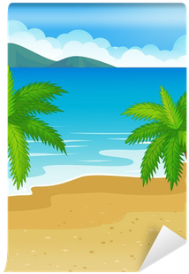 Beach Background With Coconut Tree Wall Mural • Pixers® - Beach (400x400), Png Download