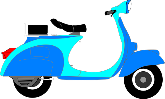 Scooter Blue Two-wheeler Vehicle Transport - Scooter Clip Art (564x340), Png Download
