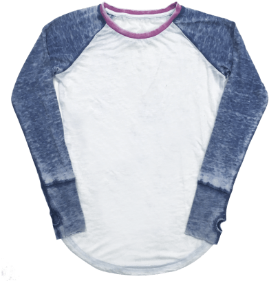 Picture Of Burnout White/blue Baseball Shirt - Shirt (415x415), Png Download