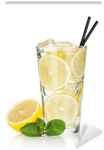 Glass Of Lemonade With Lemon And Mint Wall Mural • - Lemon Juice (400x400), Png Download