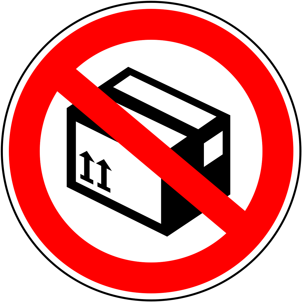 No Packages,package Pictures - No Package Sign (1280x1280), Png Download