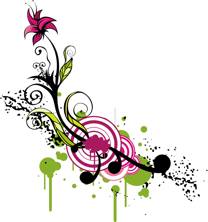 Banner Freeuse Library Colorful Flowers Floral Vectors - Png Flowers Swirl (700x745), Png Download