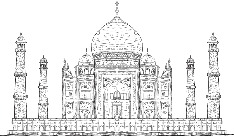 Taj Mahal Tourist Attraction - Unruled Composition Book : Notebook College Ruled : (800x800), Png Download