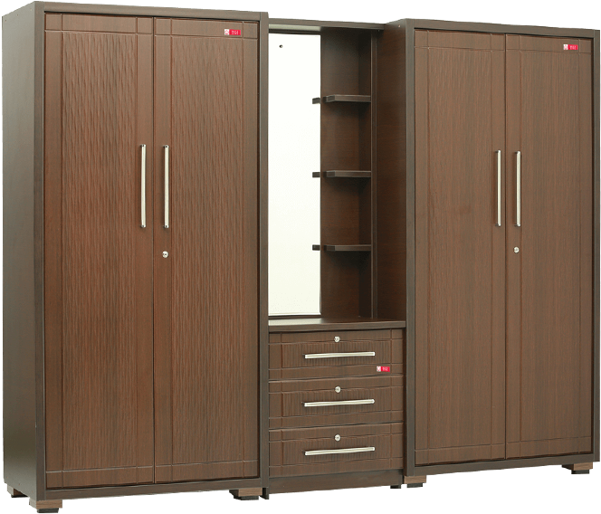 Download Combo Wardrobe Set Dressing Table With Hdf Shutter Plywood