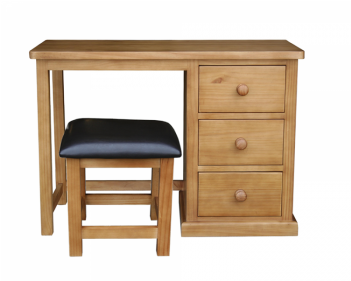 Obw Chunky Pine Dressing Table & Stool - Lowboy (350x350), Png Download