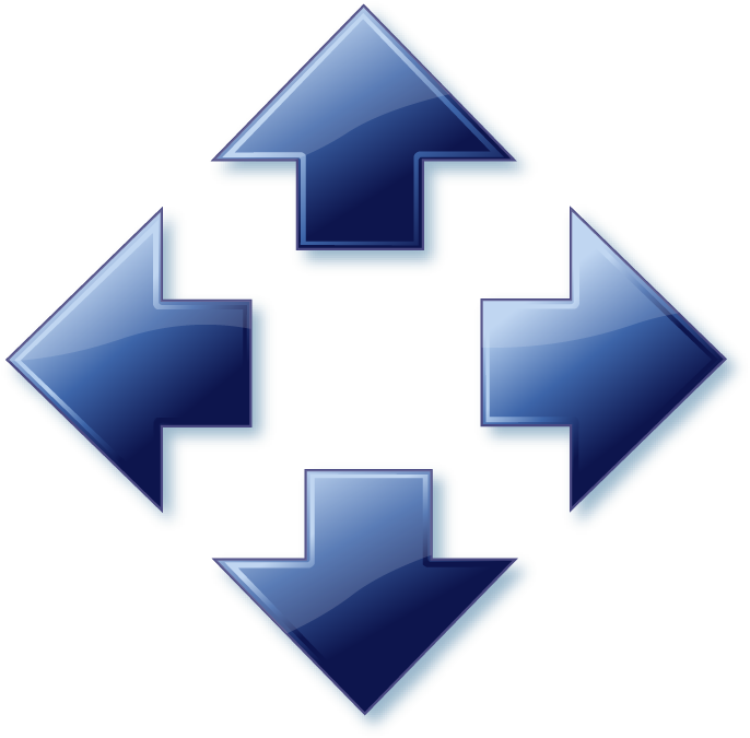 A52 Trendarrow Blue Fourdirections - Arrows In 4 Directions (725x702), Png Download
